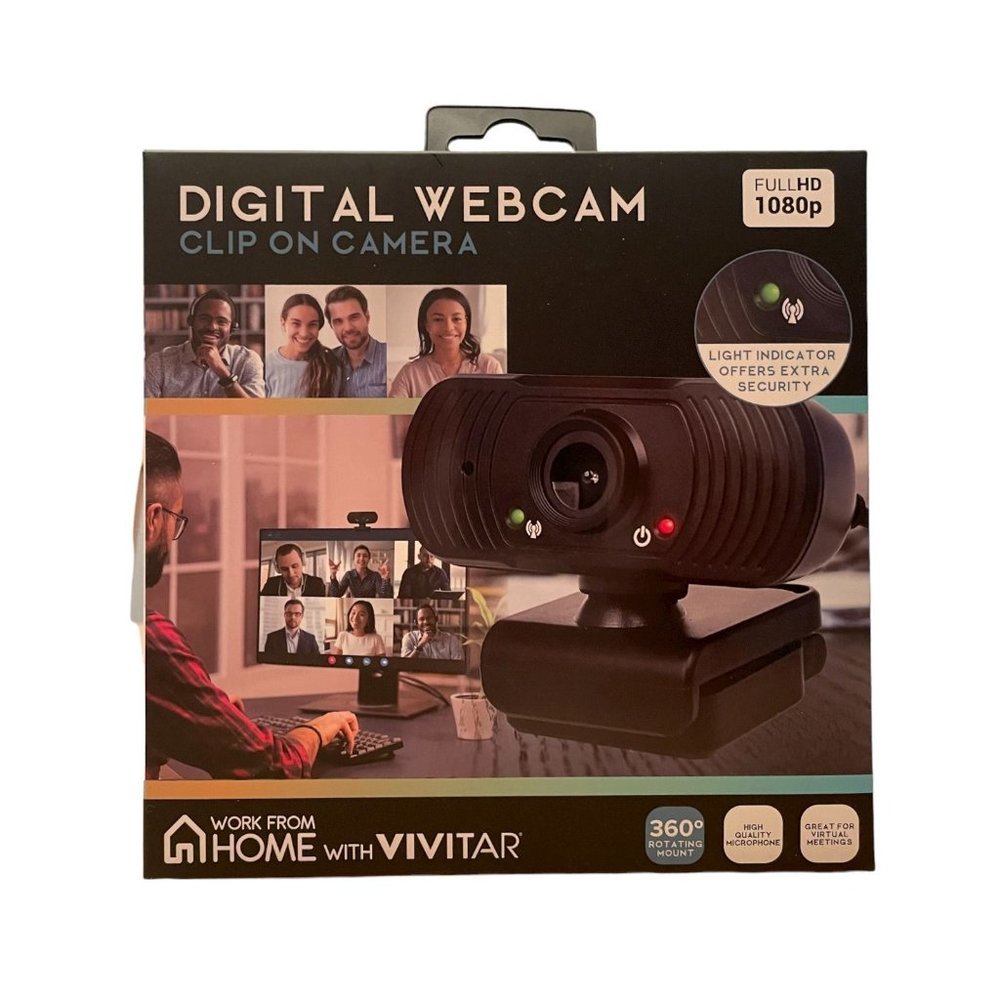 Work From Home with Vivitar Digital Webcam Clip On Camera Full HD 1080p